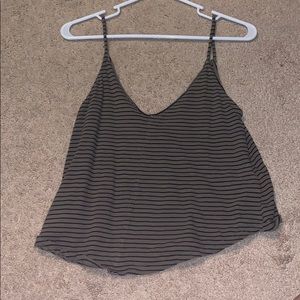 green and black striped crop top